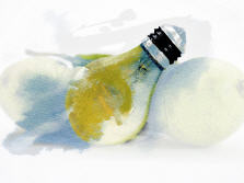 Gl&uuml;hbirne oder echte Birne